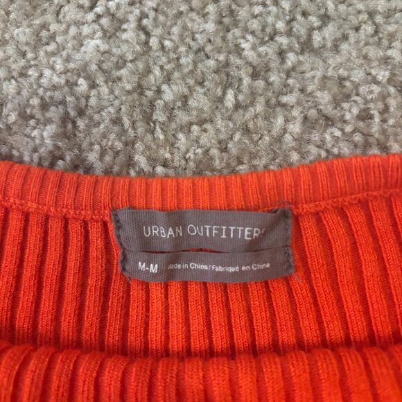 Urban Outfitters Orange Ribbed Sweater Keyhole Halter Crop Top Size Med #130 - Picture 5 of 5